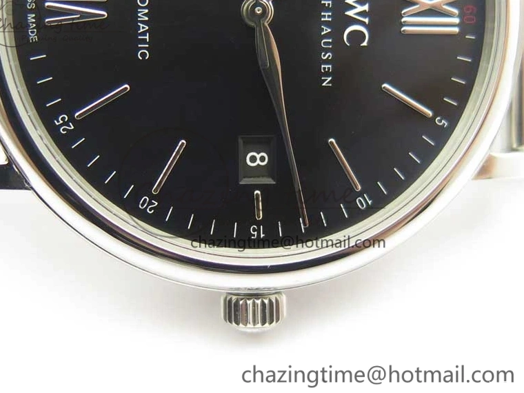MIROTIME 0225 FastDry Portofino IW356501 SS V3 MK 1:1 Best Edition Black Dial On SS Mesh Bracelet MIYOTA 7195